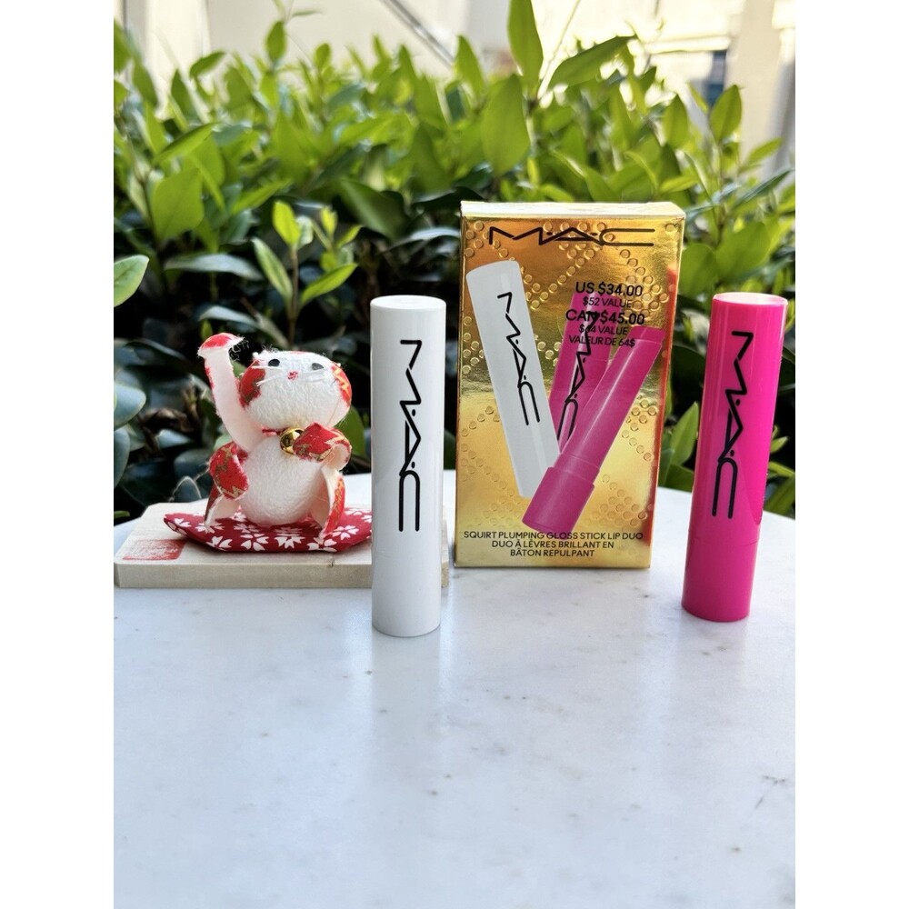 Mac Squirt Plumping Gloss Stick Lip Duo ~ Clear/Amped ~ New in Box